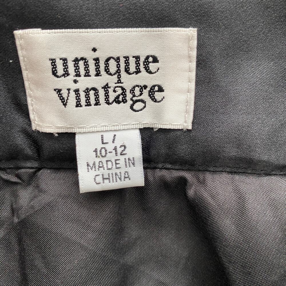 Unique Vintage BlackTulle Skirt with Snowflakes Silver Print - Size Large 10/12 - Picture 5 of 7